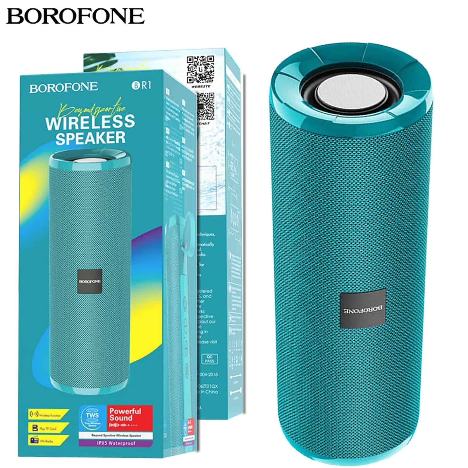 Borofone BR1 Beyond Sportive Bluetooth Wireless Speaker ( Peacock Blue) Borofone BR1 Beyond Sportive Bluetooth Wireless Speaker ( Peacock Blue)